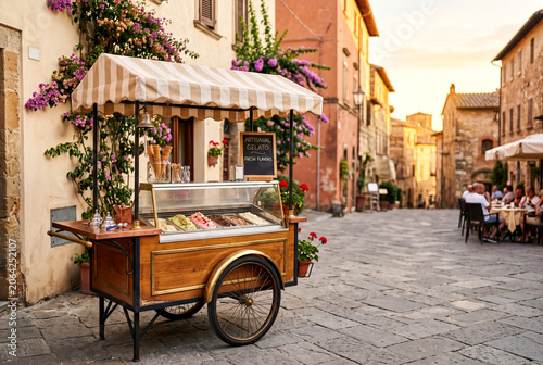 Vintage Ice Cream Cart for Summer Promotion