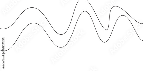 Wave lines vector illustration. Curve wave seamless pattern. Line art striped graphic template.