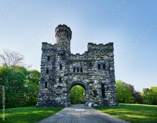 Bancroft Tower, a 56-foot-high monument built in 1900 to honor historian and statesman George Bancroft, Salisbury Park in Worcester, Massachusetts, New England