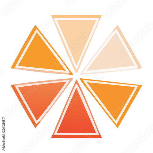 Radial Symmetry of Colorful Geometric Triangles