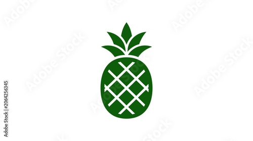 Green pineapple fruit icon symbol.