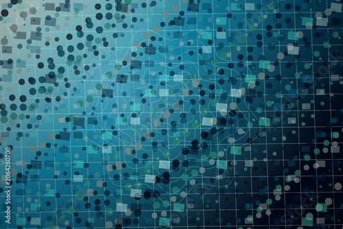 Abstract geometric pattern with dots and squares