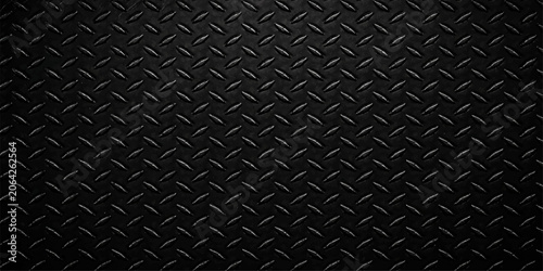 Cuadro en lienzo Dark Steel Diamond Plate Texture Vector Industrial Metallic Surface Pattern High