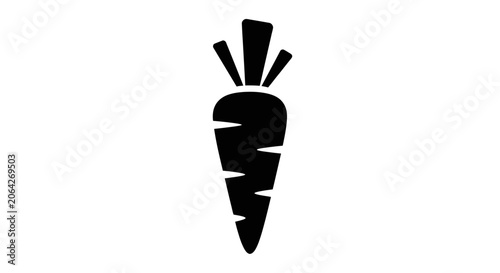 Tableau sur toile Minimalist black carrot silhouette icon for food and nutrition