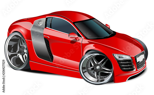 Vector Cartoon muscle sport car
