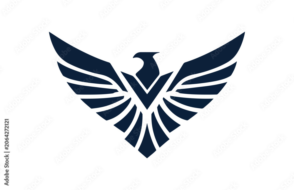 Fototapeta premium Dark blue eagle emblem graphic design