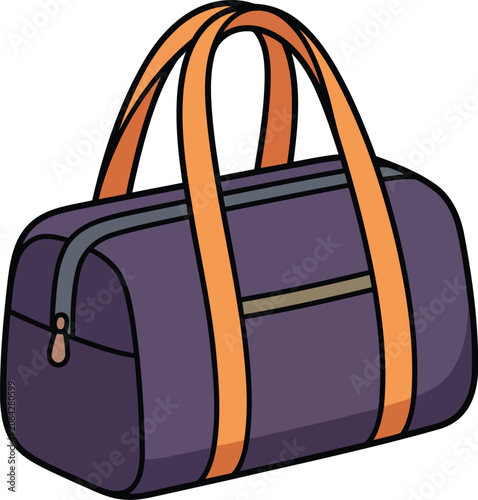 Travel Duffle Bag Flat Vector Illustration with Luggage, Weekend Carry Bag and Tourism Accessory Design.