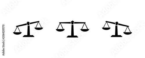 Bild auf Leinwand Minimalist Black Balance Scales Icon Set