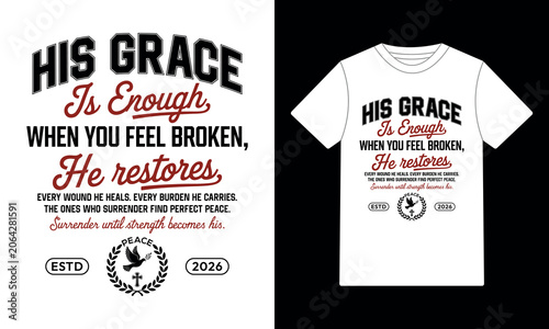 His Grace Is Enough Christian Typography T-Shirt Design
