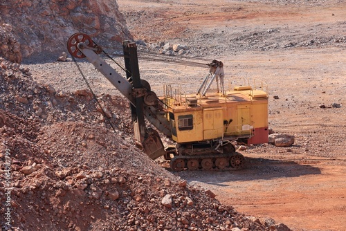 Canvas Print the drilling rig drills boreholes for blasting and mining