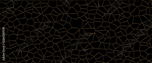 Tableau sur toile Abstract dark background of polygons in light golden gradient colors