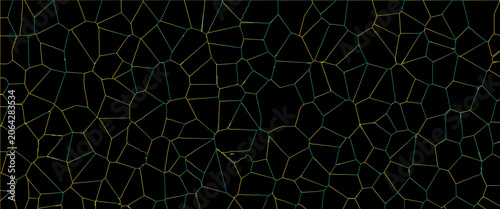 Tableau sur toile Abstract dark background of polygons in light golden gradient colors