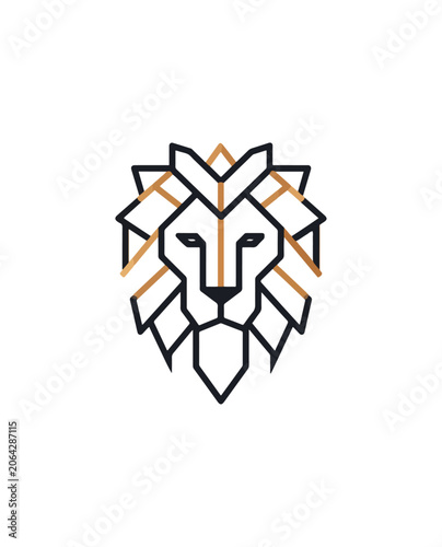 Lion head graphic design geometric