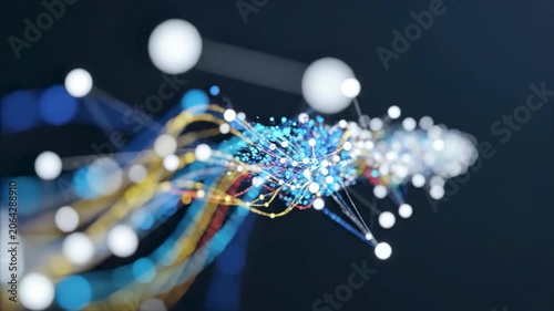 4K Abstract Plexus Network Flowing Stream with Dynamic Light Particles Loop