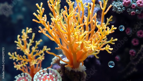 Tropical Colorful Underwater Sea Ocean Coral Reef Algae Plant Transparent Background