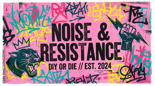 Riso overlay punk graffiti background