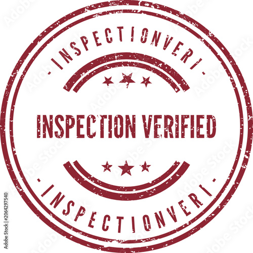 Circular distressed stamp impression displaying INSPECTION VERIFIED text and stars