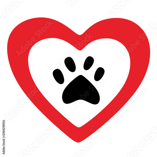 heart shaped animal paw