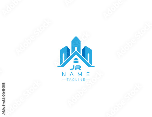 jr letter real estate logo design
