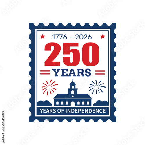 Cuadro en lienzo America 250th Anniversary Commemorative Stamp Design Celebrating 250 Years of In