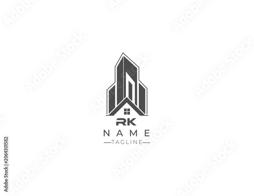 rk letter real estate logo design.