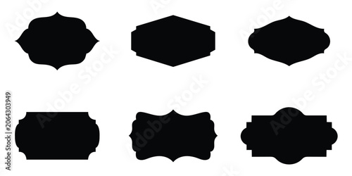 Vintage style label frames and blank badge designs