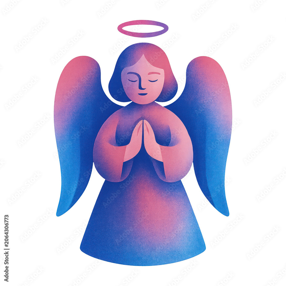 Obraz premium PNG Colorful serene angel illustration