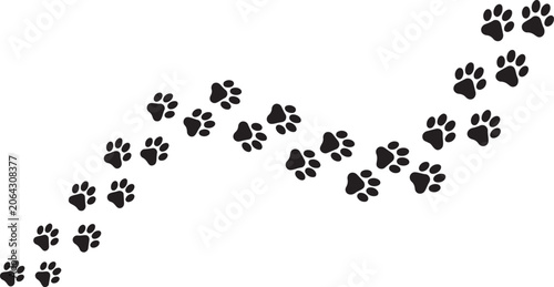 animal paw prints trail track path icon vector illustration