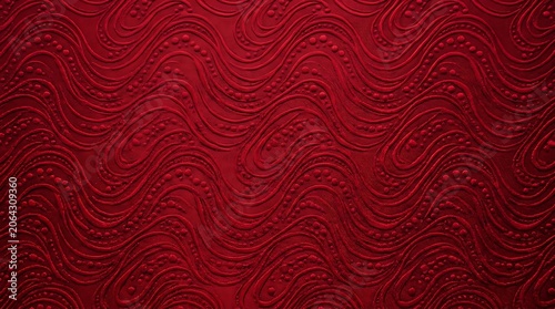 Close-up Textured Red Fabric Background with Wrinkled Surface Pattern