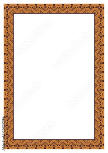 Elegant frame with orange geometric pattern, picture frame.