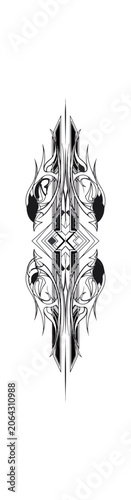 Abstract ornamental pattern black and white design