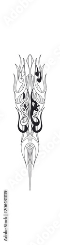Abstract symmetrical design on black background vector illustration