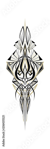 Geometric art deco design illustration on black background