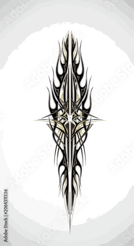 Ornamental abstract design with symmetrical pattern graphic element