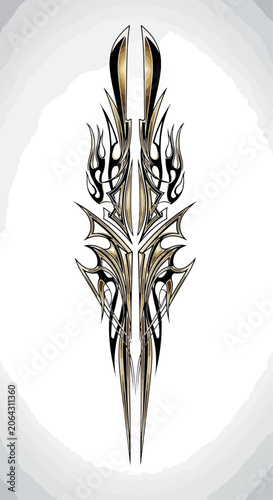 Ornamental design with flames and elegant lines
