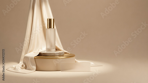 Elegant Beige Luxury Product Display Podium Background