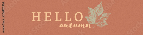 Retro Autumn Grunge Texture Banner with 