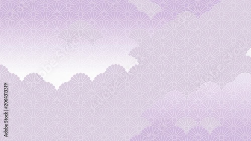 日本の伝統紋様。菊青海波のイラスト動画。