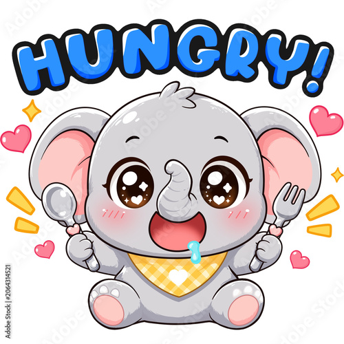 Hungry Elephant Animal Clipart