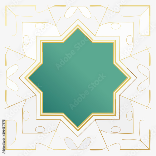 Geometric Star Pattern with Gold and Teal Gradient