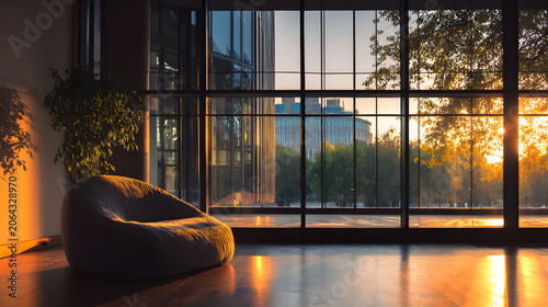Elegant architectural background blending indoor and outdoor scenes.