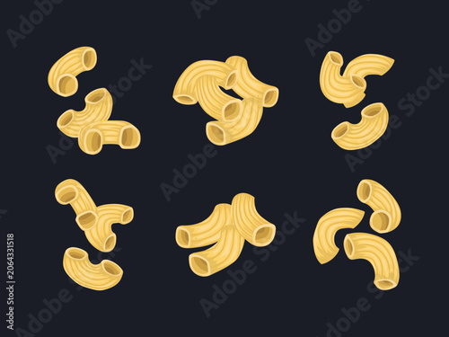 Macaroni Pasta Illustration Italian Food Vector for Cooking, Restaurant and Menu Design