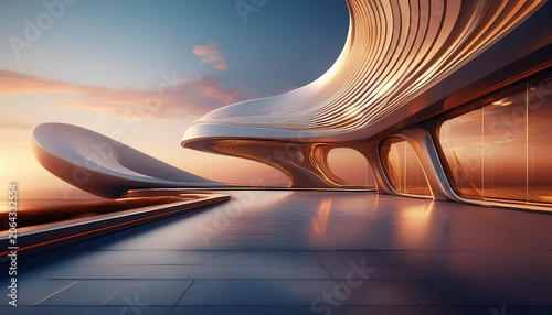 futuristic modern architecture design render hd wallpaper background