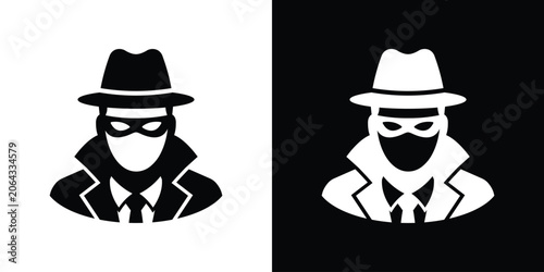 Fotografie Thief or burglar vector icon portrait