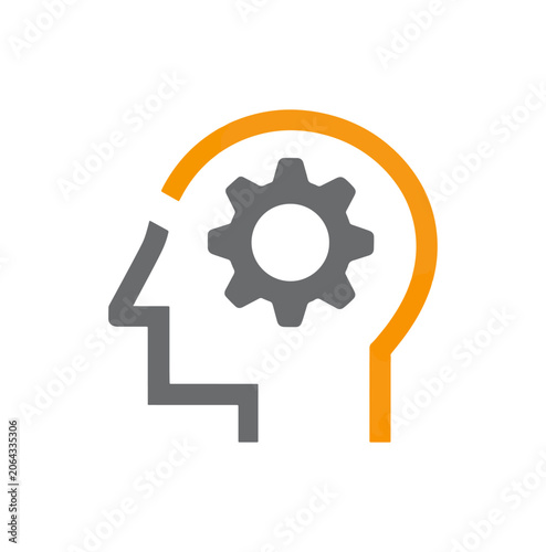 Gear inside head graphic technology