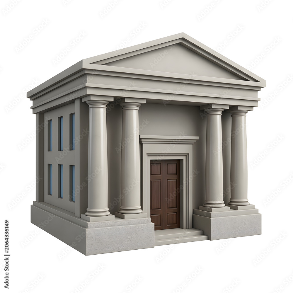 Obraz premium Neoclassical building front view 3D render