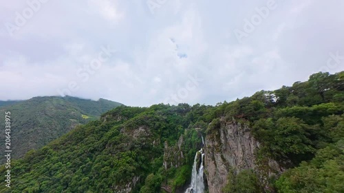 Scenic las brisas waterfall in zacatlan, mexico