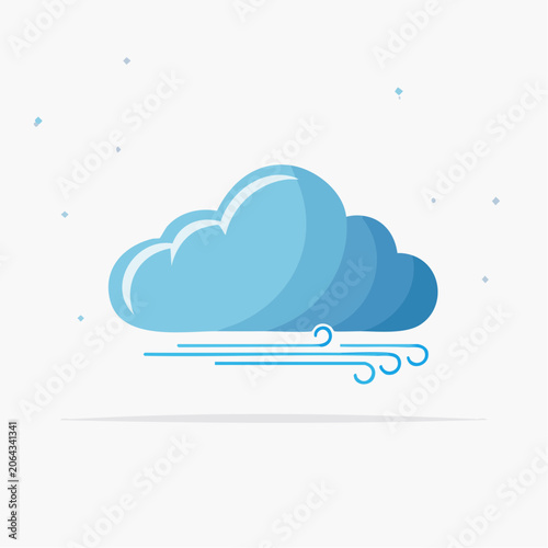 Stylized Cloud with Wind Icon