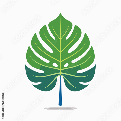 Stylized Monstera Leaf Illustration