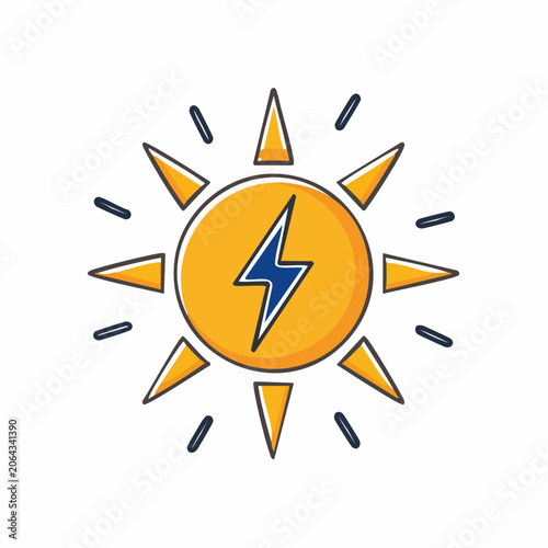 Sun with Lightning Bolt Icon